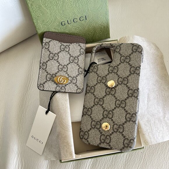 NEW GUCCI GG Supreme iPhone 13 Pro 701583 Cell phone case Brown - Picture 4 of 8